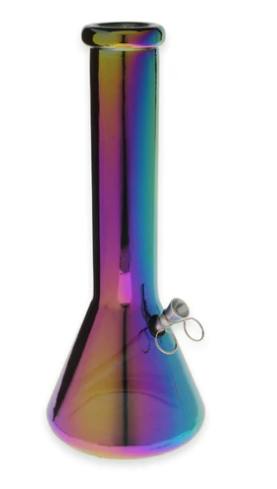 Kustom Kulture - Rainbow Metallic Beaker Bong 12"