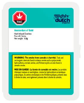 Highly Dutch Organic - Amsterdam n' Gold Hash-Infused Pre-Rolls - 3x0.5g (Sativa)