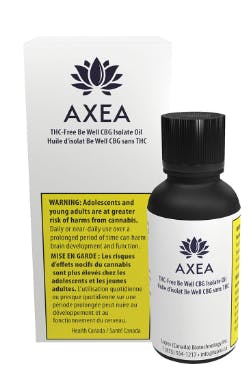 AXEA - THC-Free Be well CBG Isolate Oil (30ml)