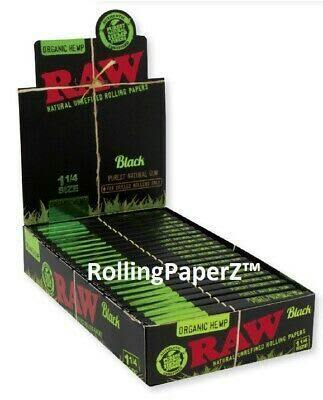 RAW BLACK ORGANIC HEMP Rolling Papers 1.25" - 1x