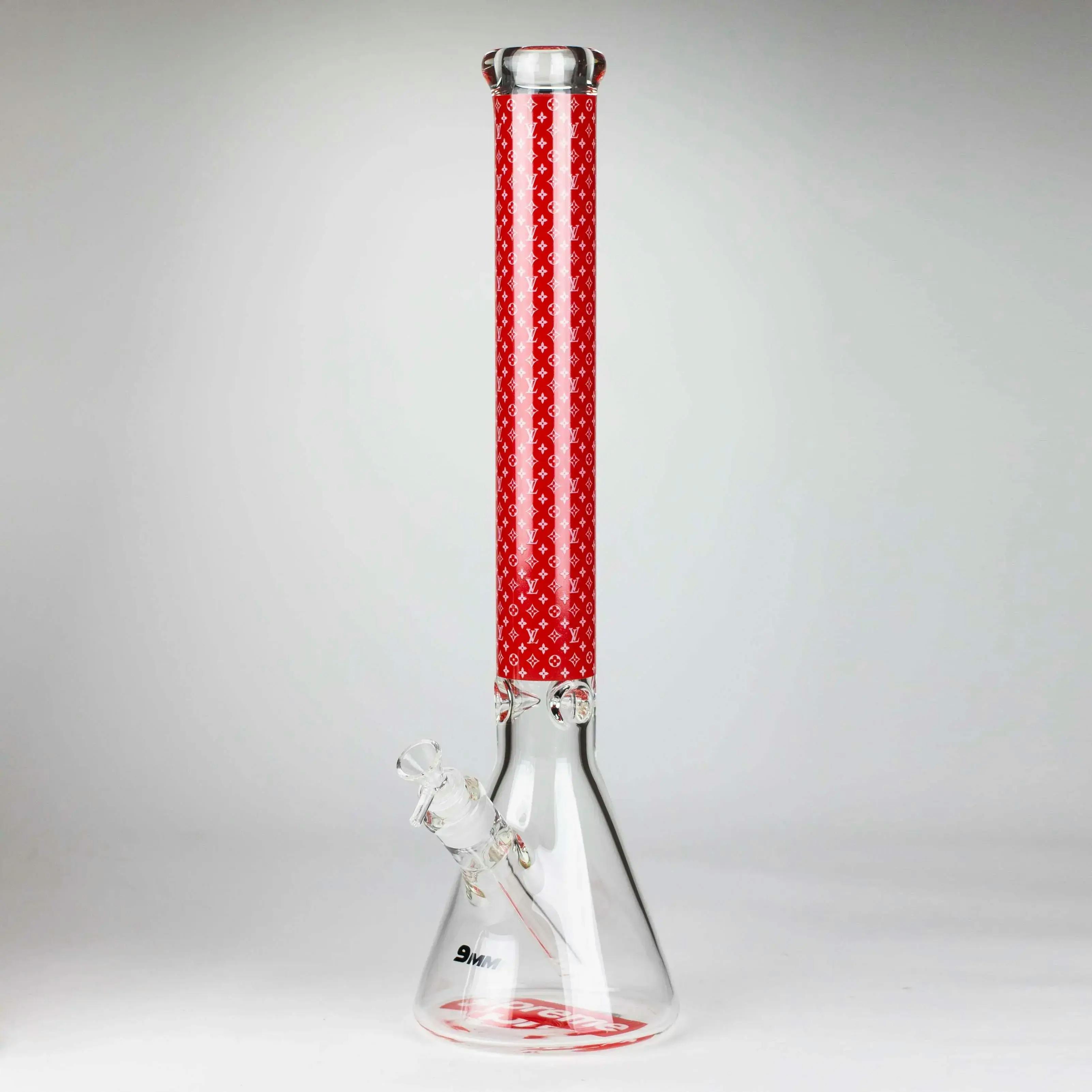 20" Luxury Pattern 9mm Glass Bong - RED