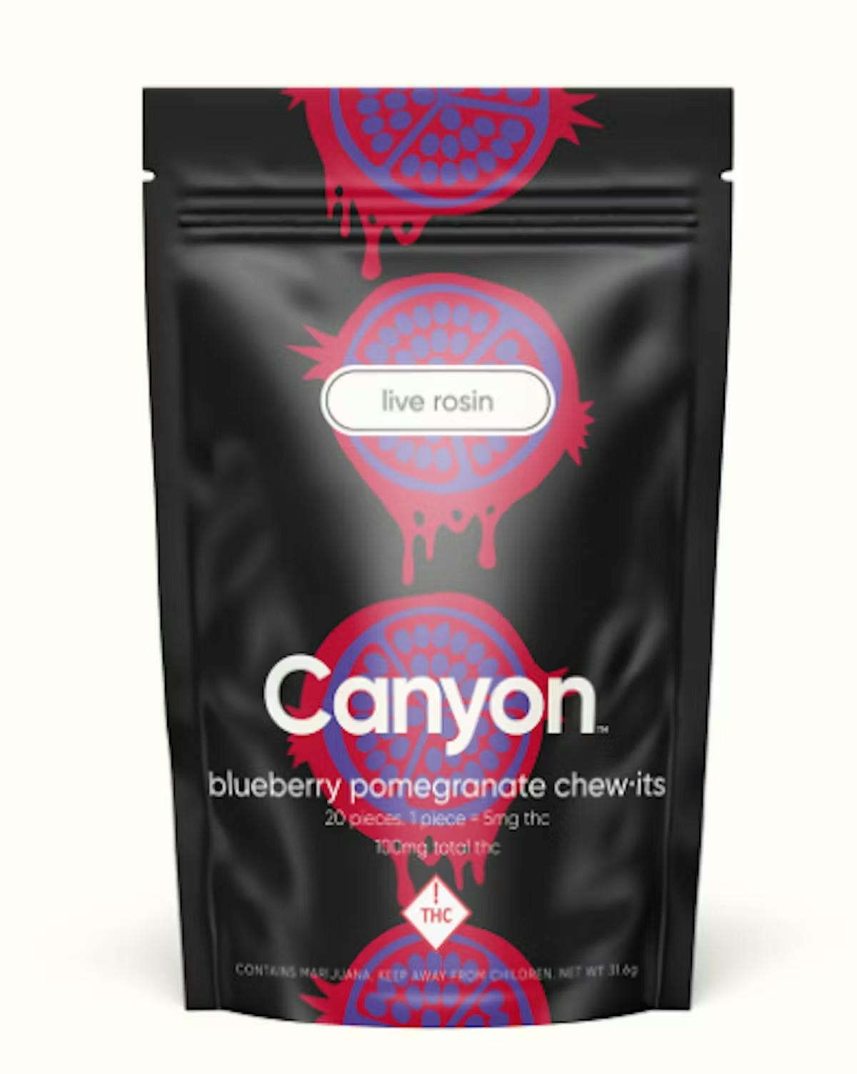 Canyon Rosin Chew IT's- Blueberry Pomegranate 100mg