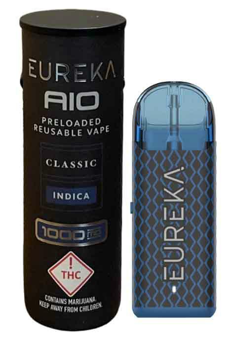 Eureka Vapor Classic 1000mg AIO Indica Platinum Bubba