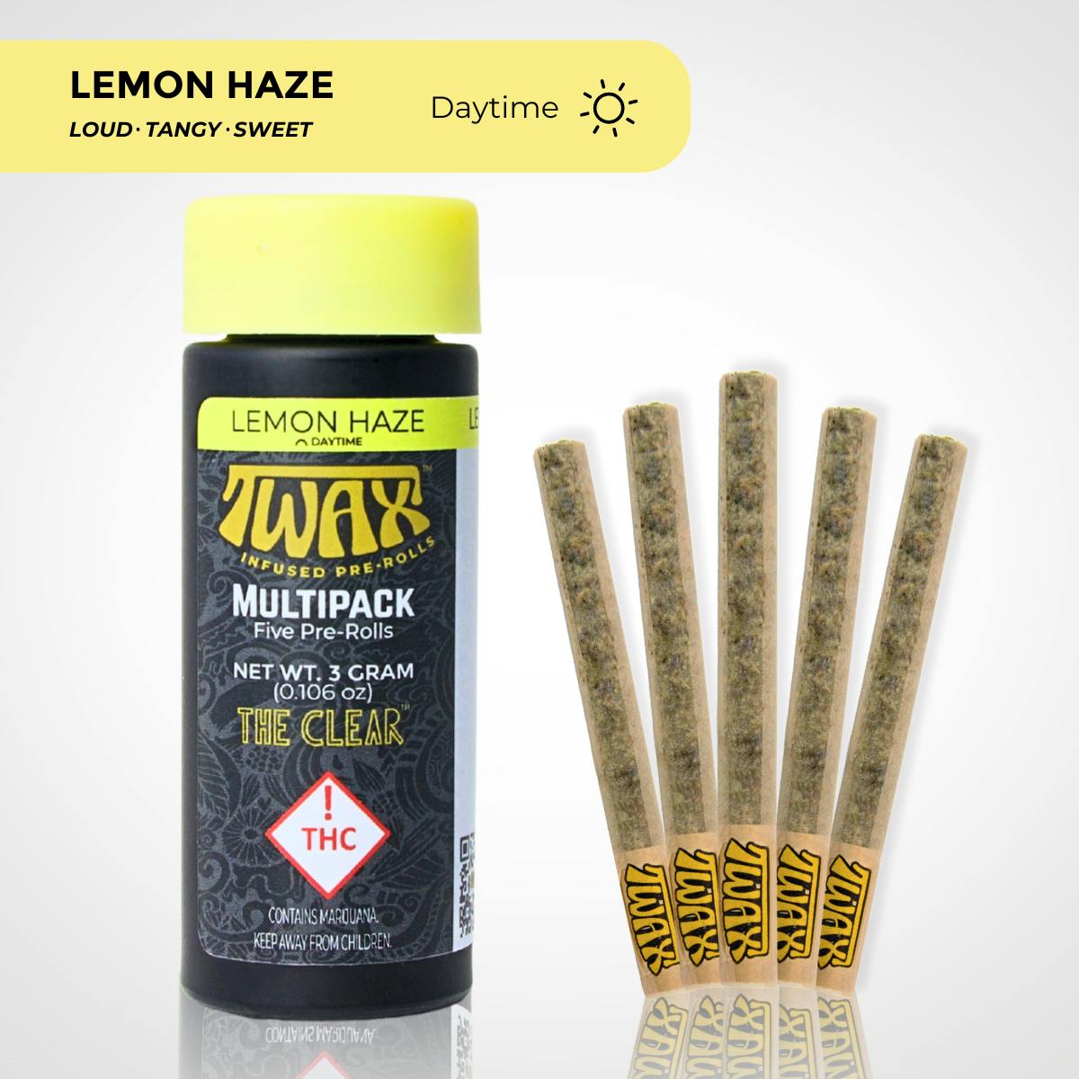 The Clear - TWAX - Pre- Roll Multi-Pack - 3g (0.6g x 5) - Lemon Haze