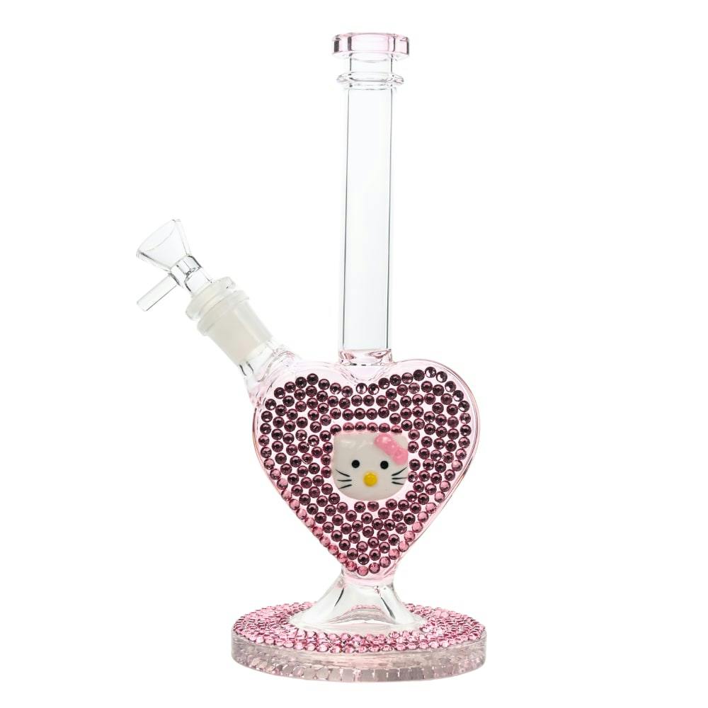 10" Pink Gem Heart Bong
