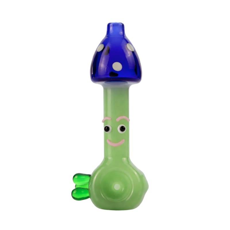 4" Arsenal Smiley Shroom Hand Pipe - Milk Green