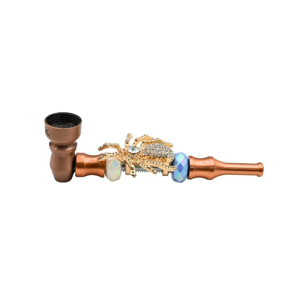 D&K Spider Bling Metal & Glass Pipe w/ Screens