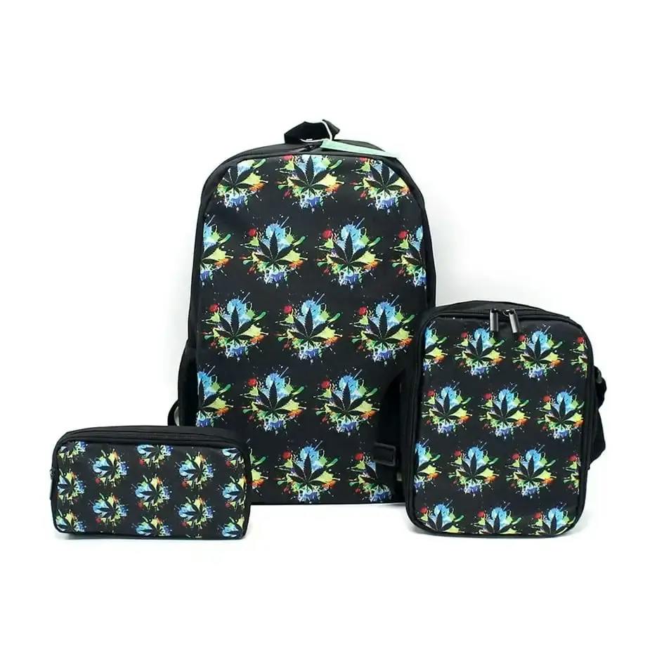 Mr Johnny Green | 3Pcs School Bag Set - Pot Leafs