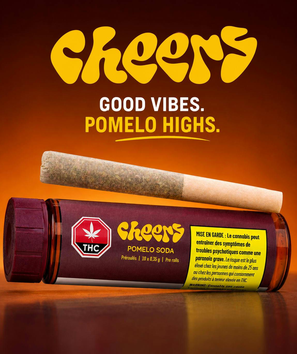 Cheers Cannabis Pomelo Soda 10x0.35g Pre-Rolls