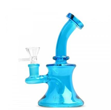 5" Tall Blue Day Glow Bubbler w/ UFO Perc