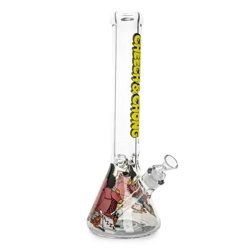 Cheech & Chong 15" 7mm Thick Bloat On Beaker Base Water Pipe