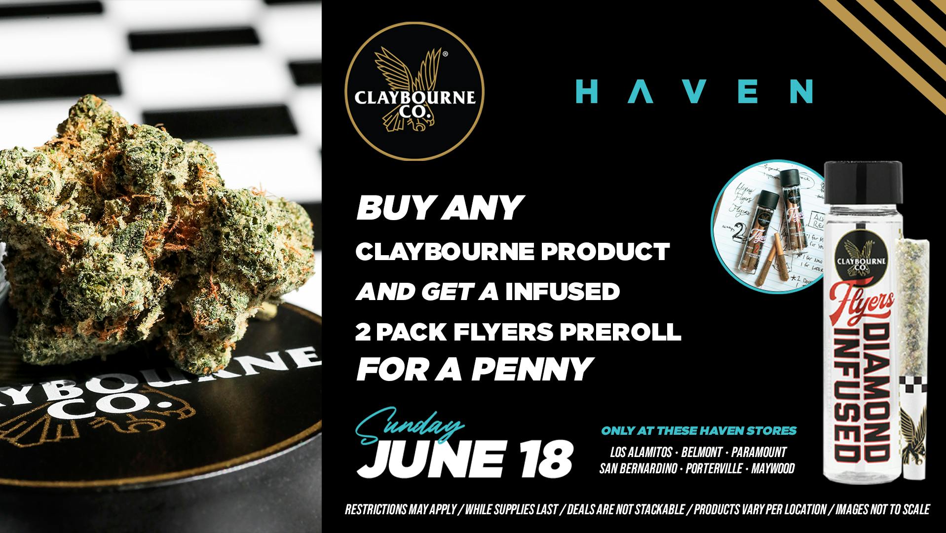 CLAYBOURNE BOGO! at HAVEN Cannabis Dispensary San Bernardino Weedmaps