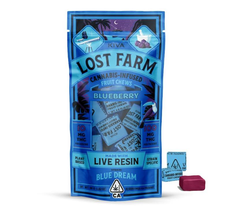Blueberry 'Blue Dream' Live Resin Chews | 100mg | 10ct | 10mg/ea