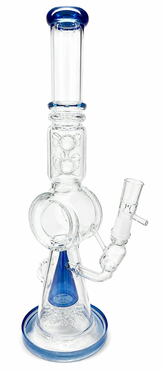Glass - Recycler Bong W/ Donut Chamber & Percolator
