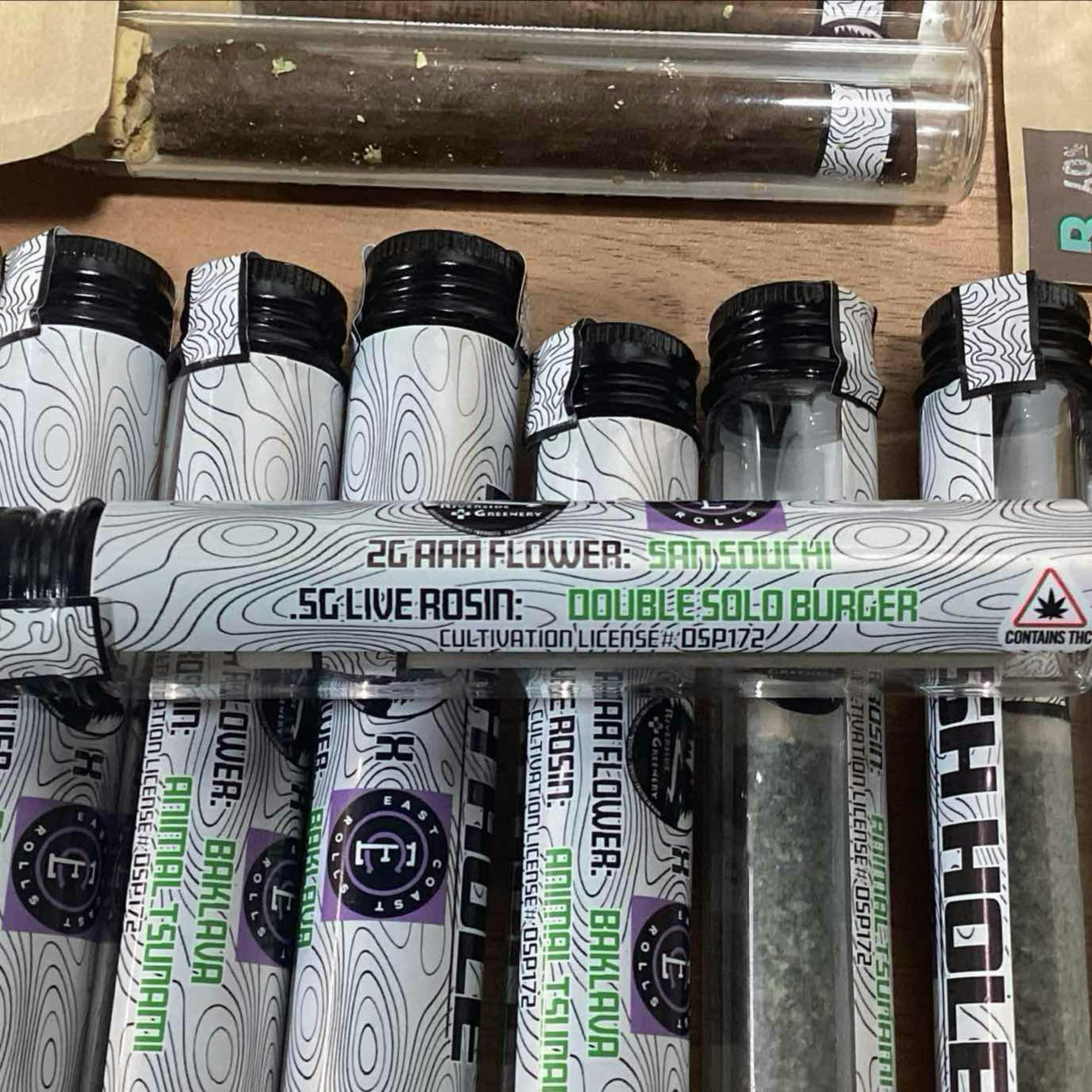 Hash Hole Blunt 2.5 Moon Butter A grade flower / .5G San Souci Live hash Rosin