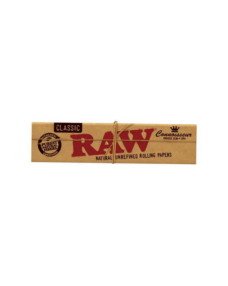 Raw | Connoisseur Classic Rolling Papers + Tips | King Size