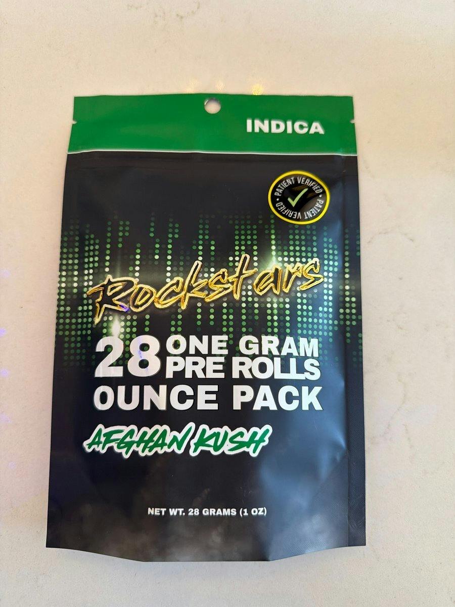 Rockstars - 28g Pre Roll Pack - Afghan Kush - Indica
