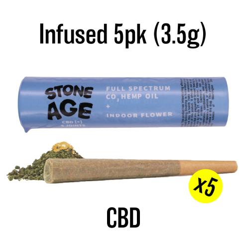 Stone Age - Big Stuff Oreo 4:1 CBD Infused Joints 5pk