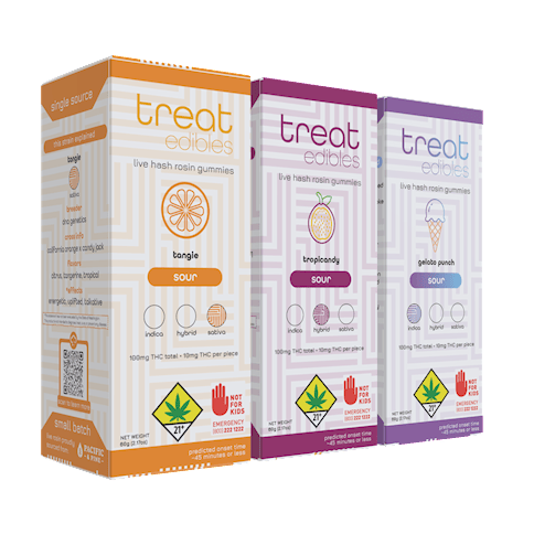Treat - Indica Sweet Push Pop 1:1:1 CBN Live Hash Rosin Gummies 10pk