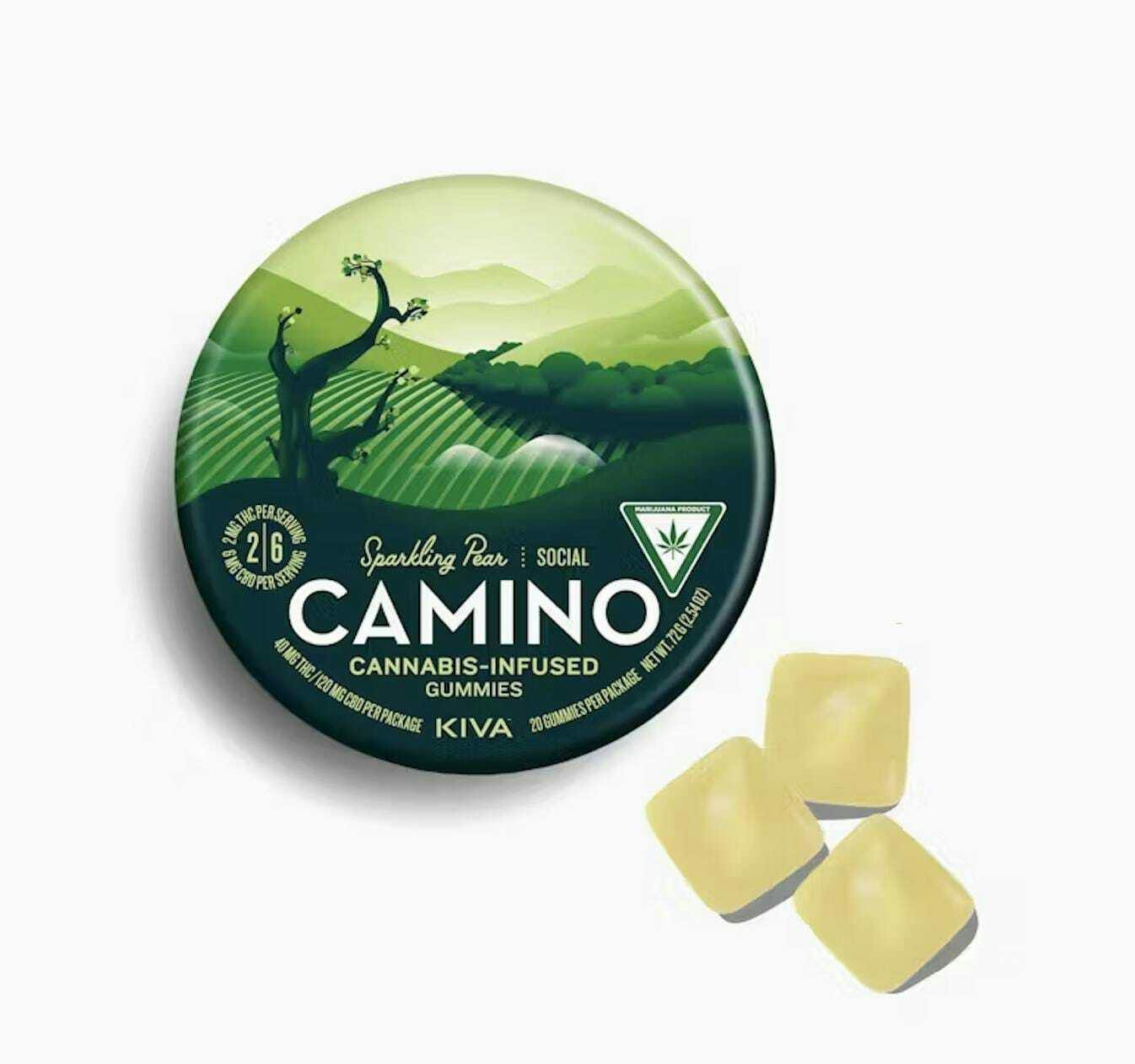 Camino Sparkling Pear 2:6 THC:CBD "Social" Gummies