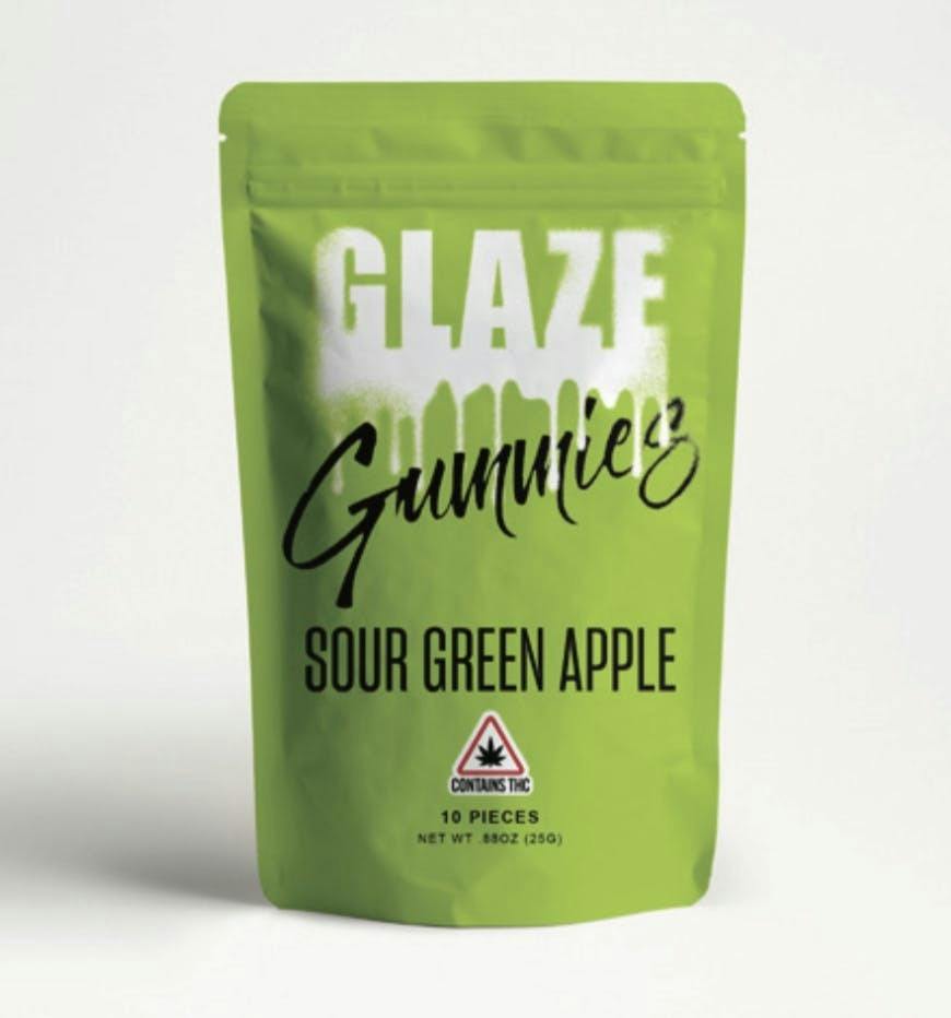 Sour Green Apple Gummies - Glaze - 100mg