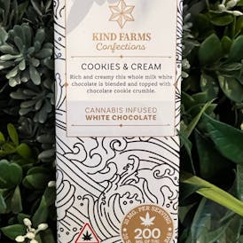 Cookies & Cream Chocolate Bar 200mg - Kind Farms Confections