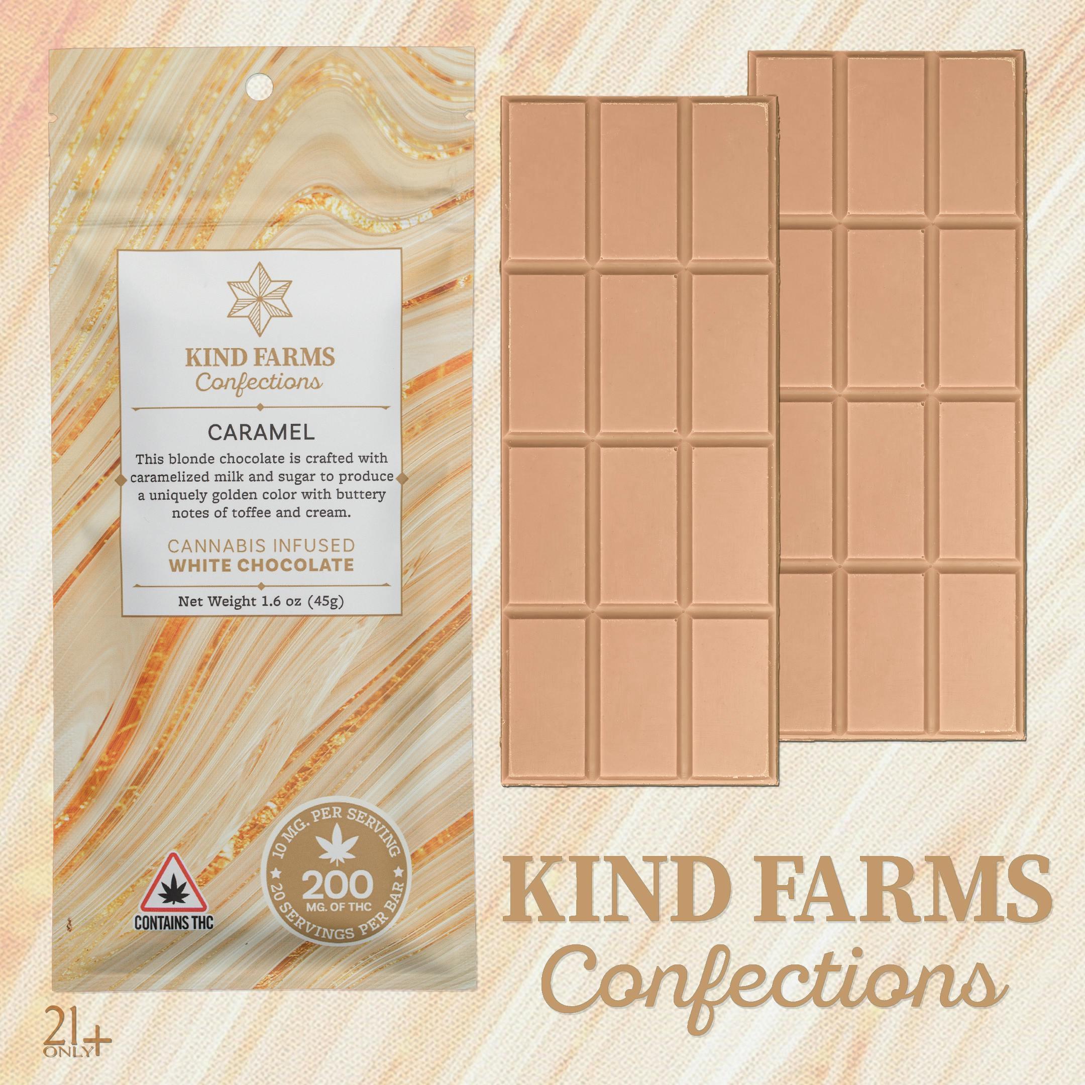 Caramel Chocolate Bar 200mg - Kind Farms Confections cannabis product