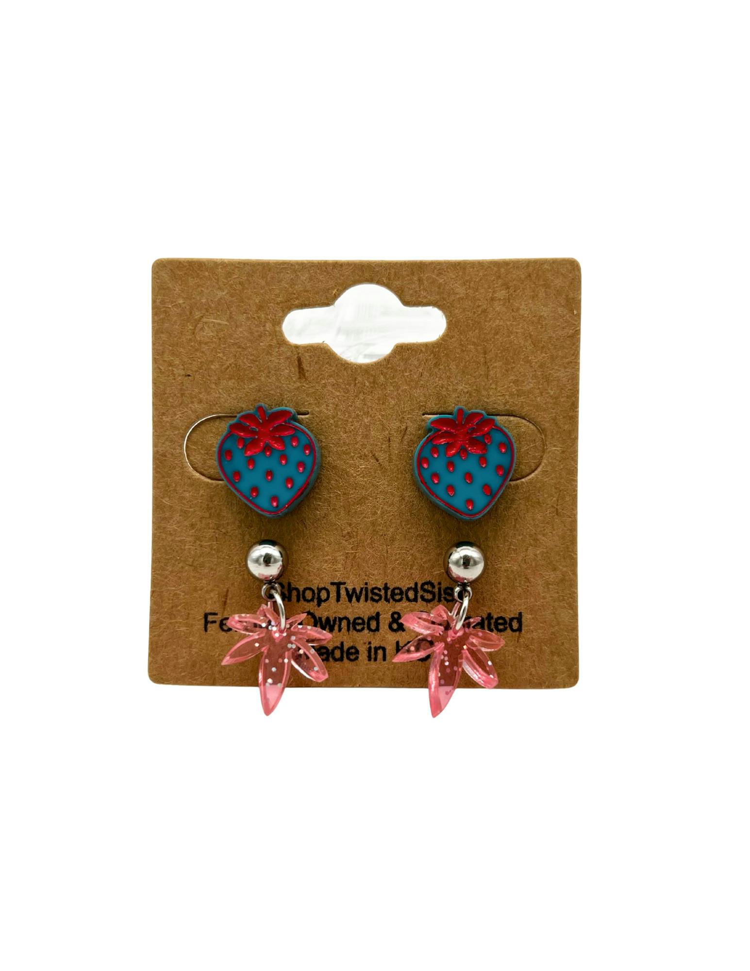 TWISTED SIS FRUIT STUD EARRING PACK STRAWBERRY