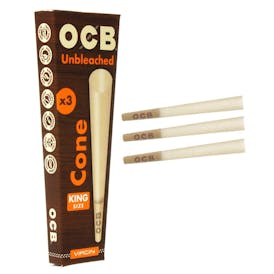OCB - Cones King Size - Pre-Rolled Cones 3-Pack Unbleached Natural