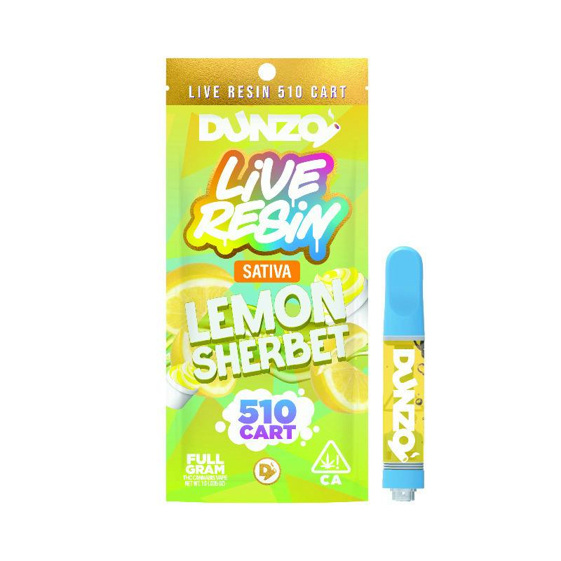 Dunzo | Lemon Sherbet | Live Resin Cartridge | 1g