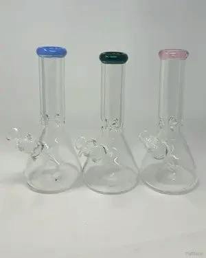 12 in. Beaker Bong with Color Mouthpiece and Base