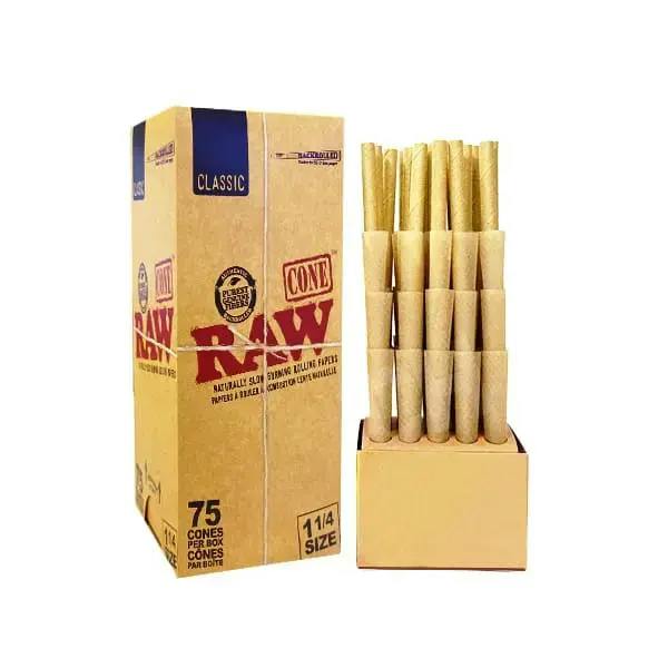 Raw Classic 1 1/4 Pre-Rolled Cones - 75 Pack