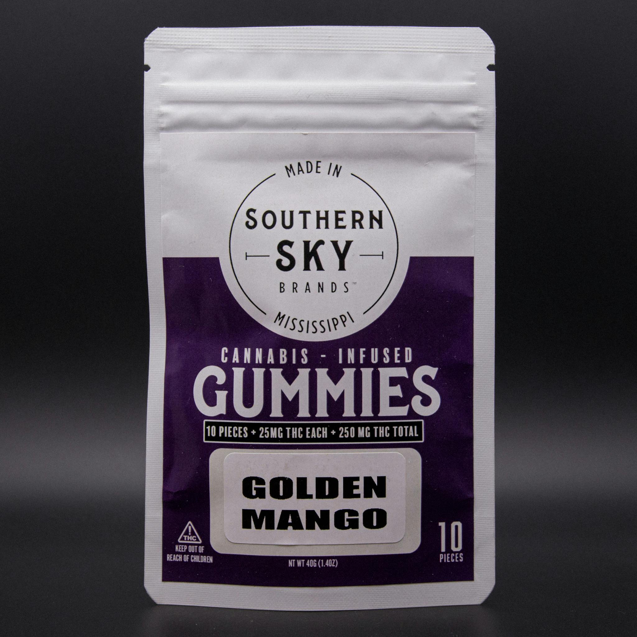Golden Mango Gummies | 250mg | 10ct | 25mg/ea by Southern Sky Brands