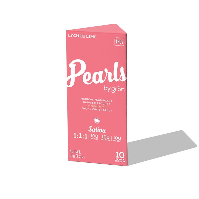 Gron Pearl 1:1:1 THC:THCV:CBC Lychee Lime Troches 100mg [10pk]
