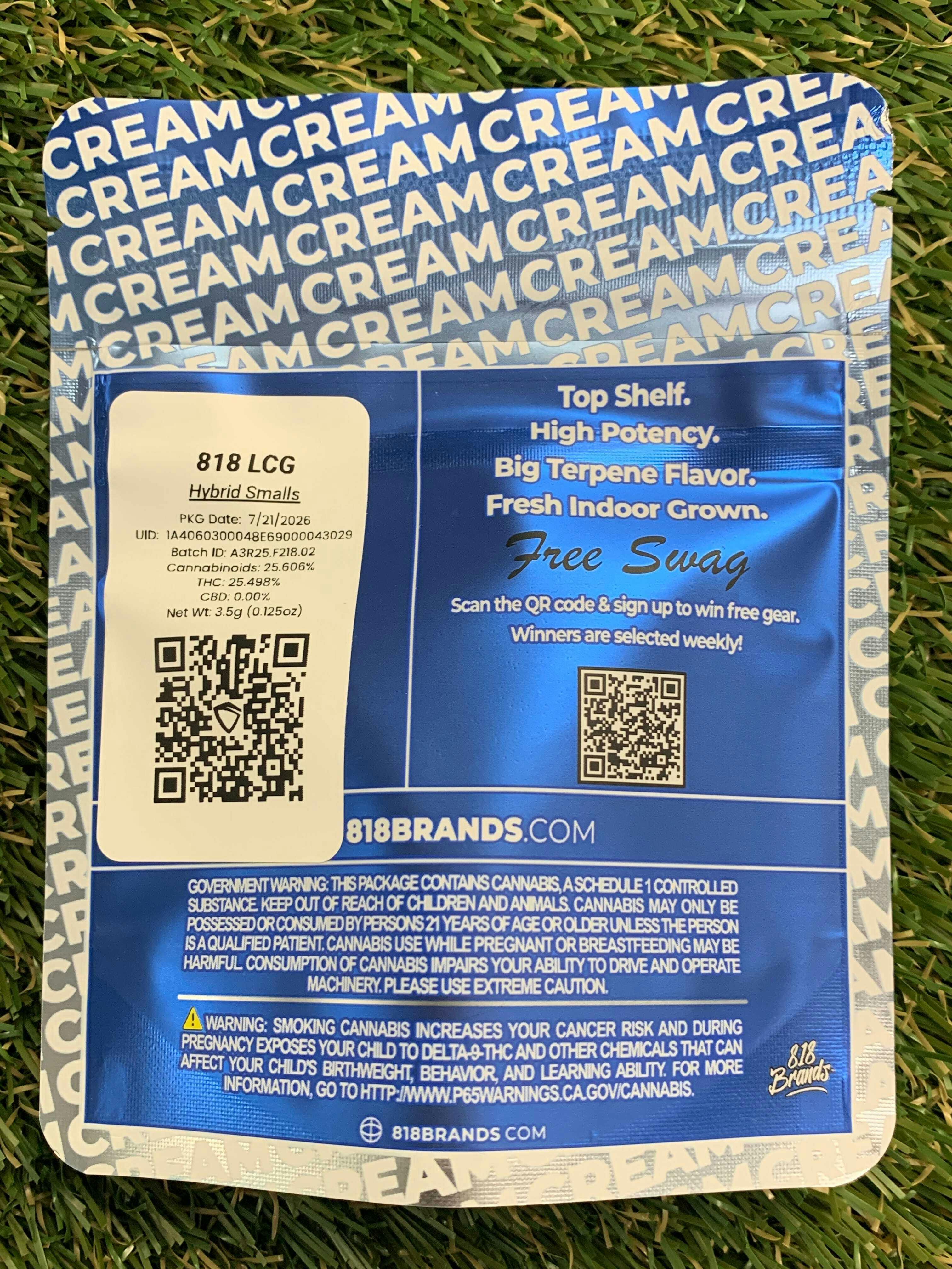 CREAM - 818 LCG 3.5G SMALLS - 1 gram