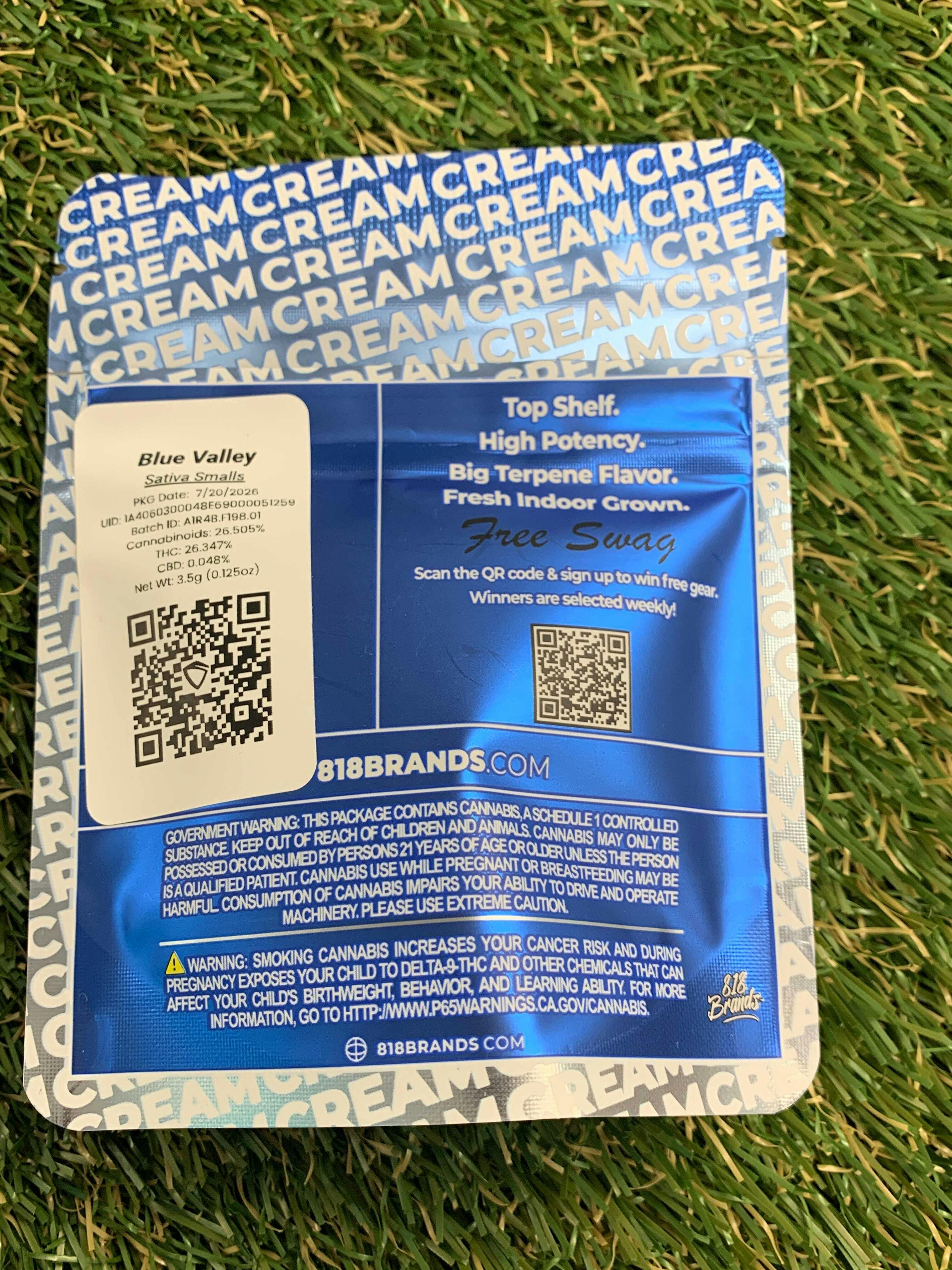 CREAM - BLUE VALLEY 3.5G SMALLS - 1 gram