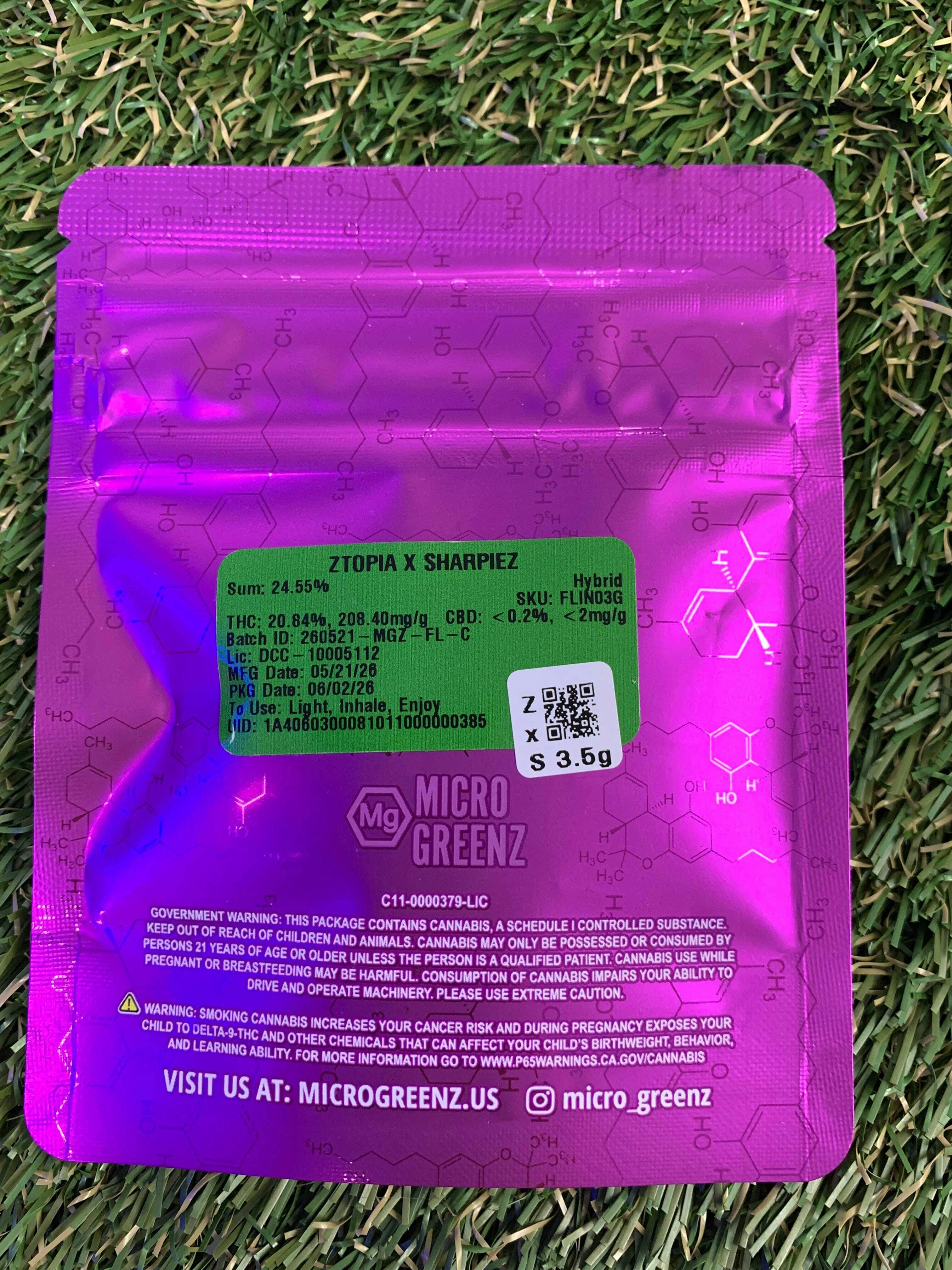 MICRO GREENZ - ZTOPIA X SHARPIEZ 3.5G - 1 gram