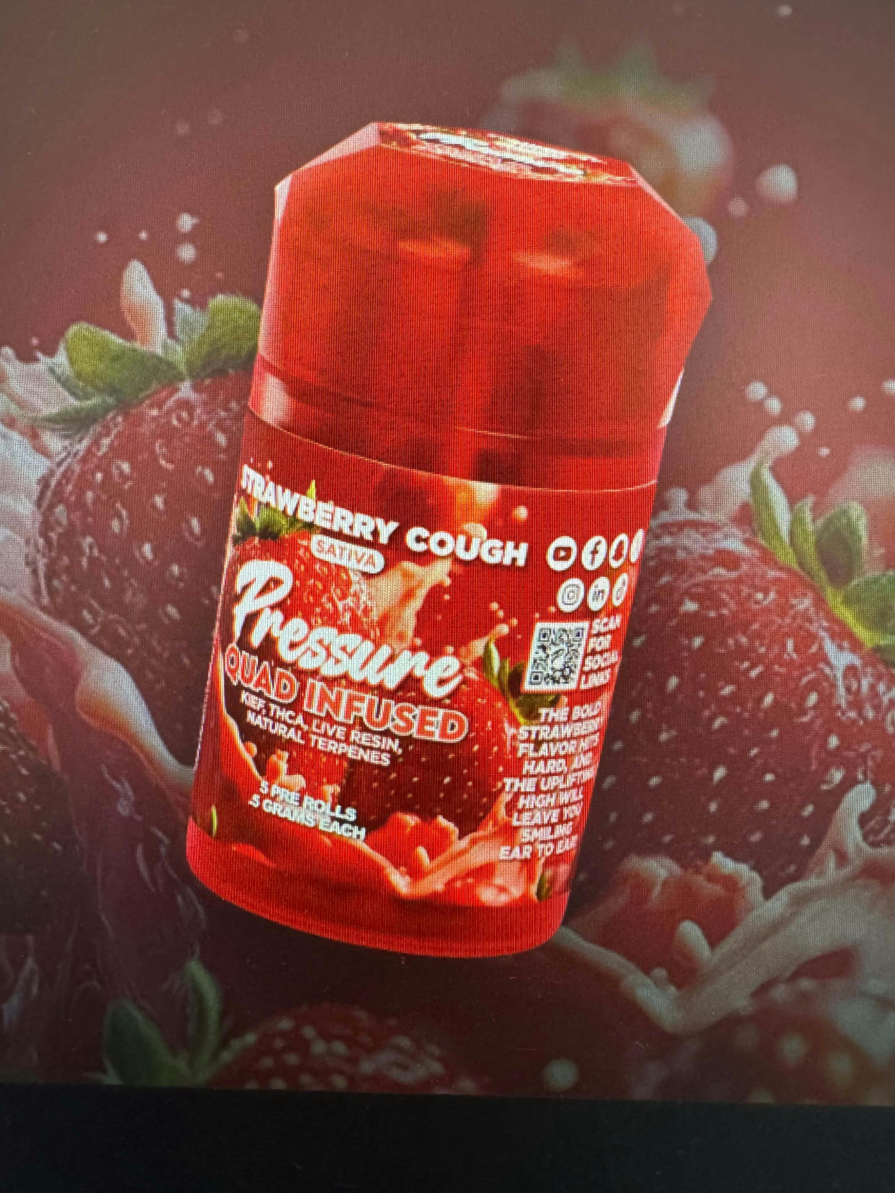 Pressure Extracts - STRAWBERRY COUGH QUAD INFUSED 5PK - 1 gram