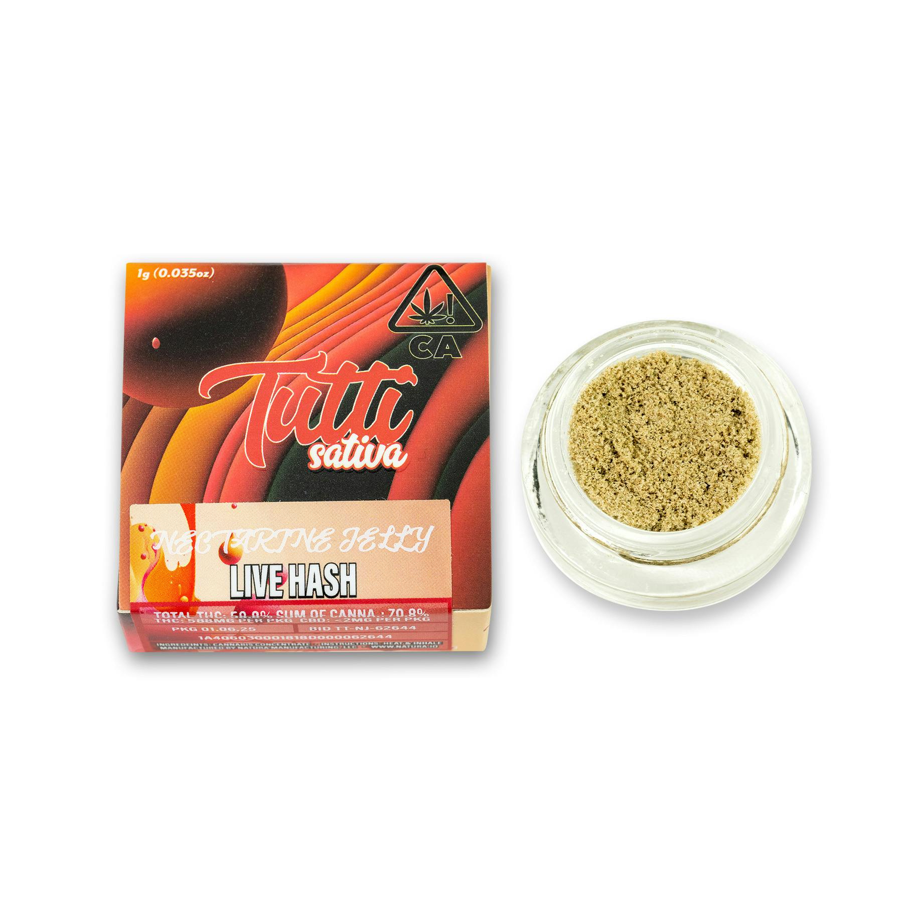 Tutti Nectarine Jelly Sativa Live Hash 1g