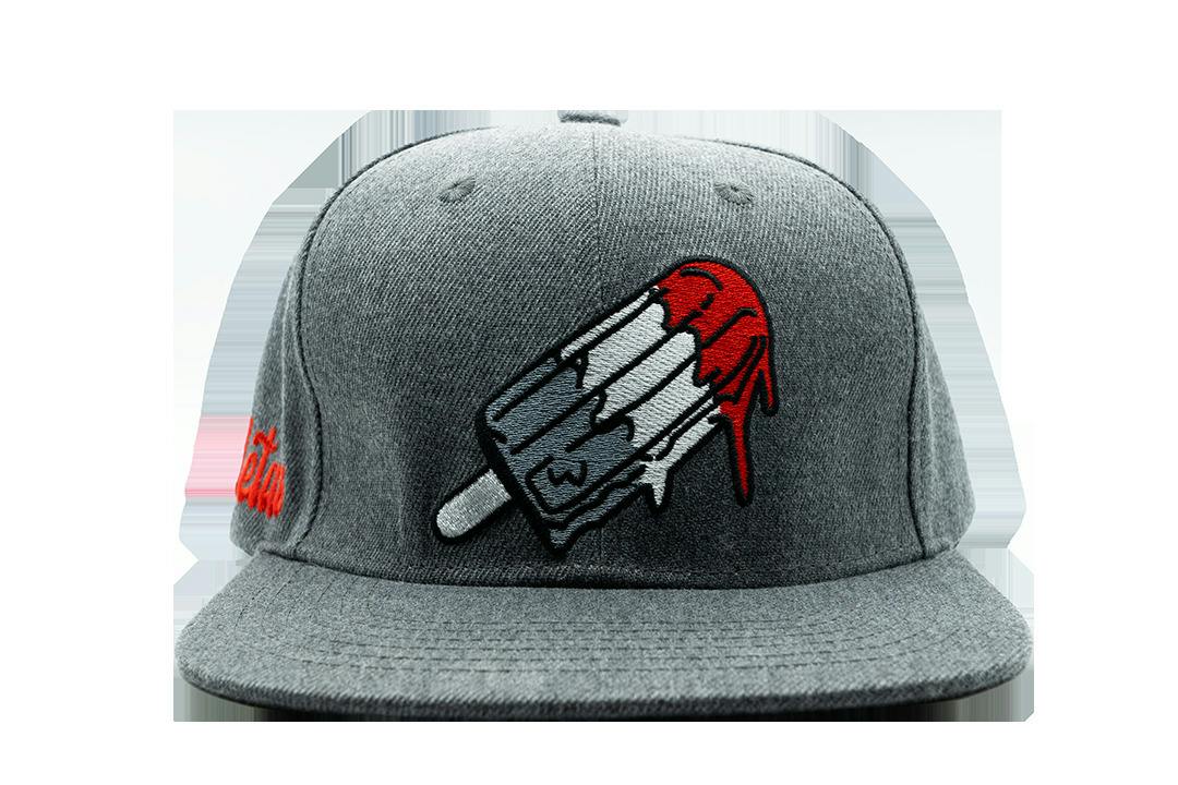 Paletas Hat Gray/Front Red Popsicle