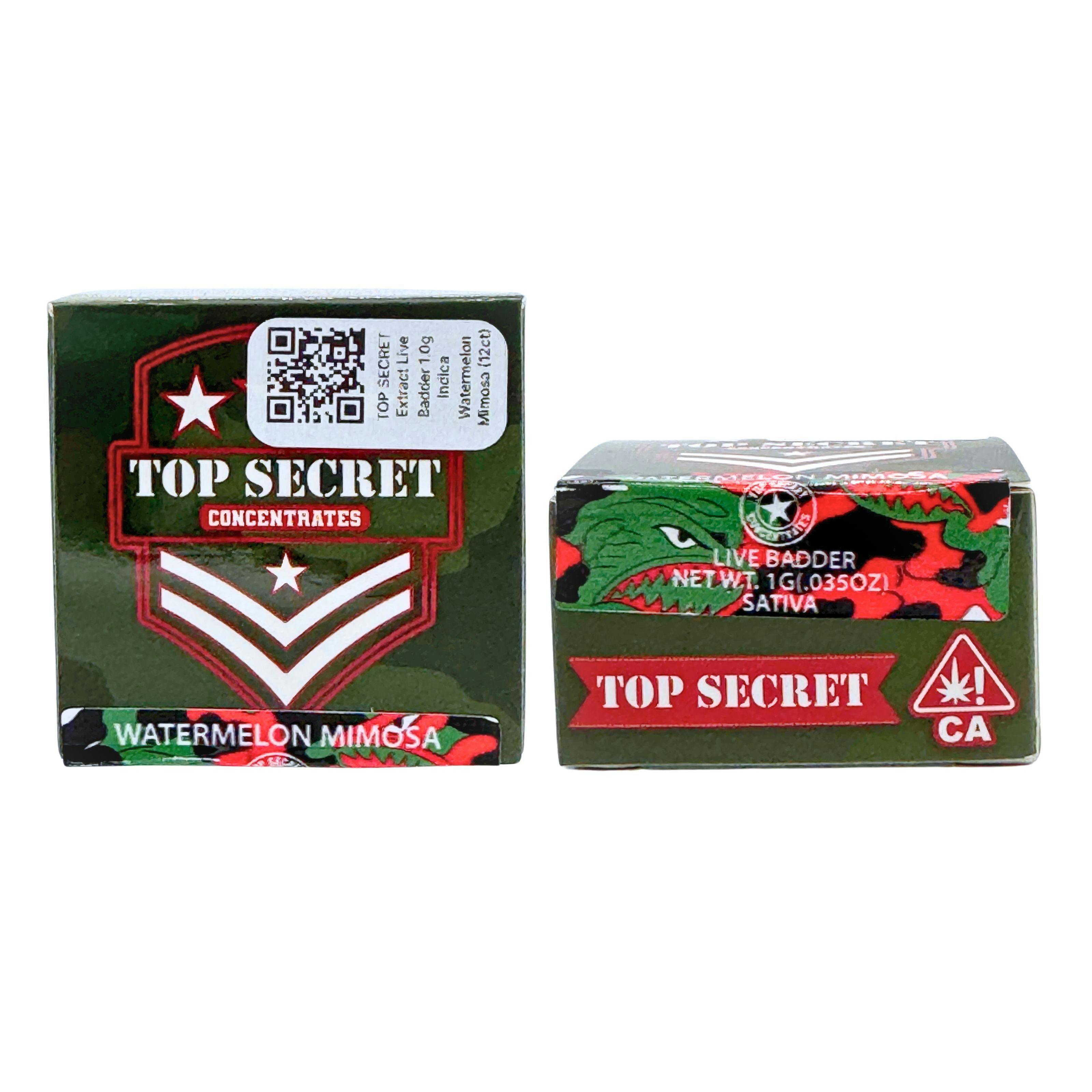 Top Secret: Top Secret Watermelon Mimosa Sativa Live Badder 1g