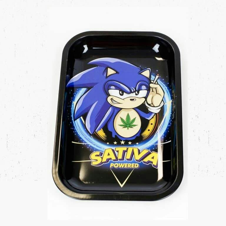 Smoke Arsenal - Sativa Powered Metal rolling tray with 3D magnetic premium tray cover Bundle (Med...