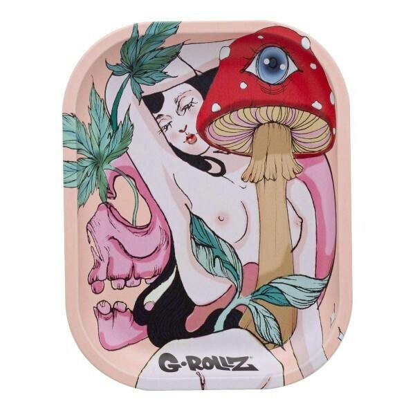 G-Rollz - Mushroom Lover' Small size Metal Rolling Tray - Gear