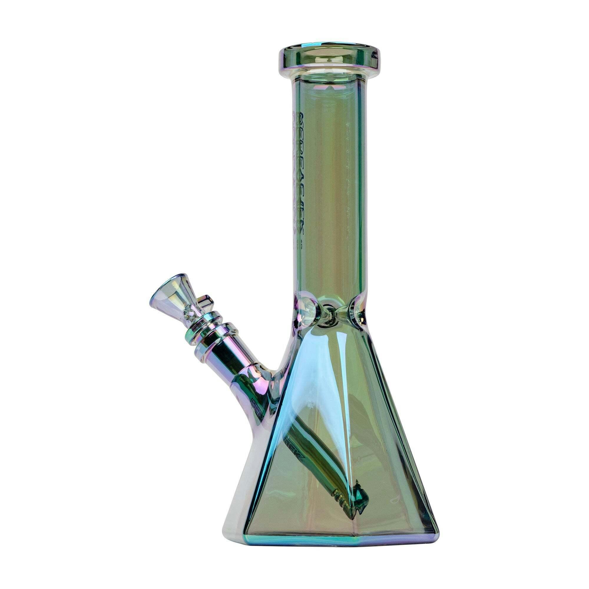 Red Eye Tek 10" Tall Green Terminator Finish Hex Base Beaker Tube