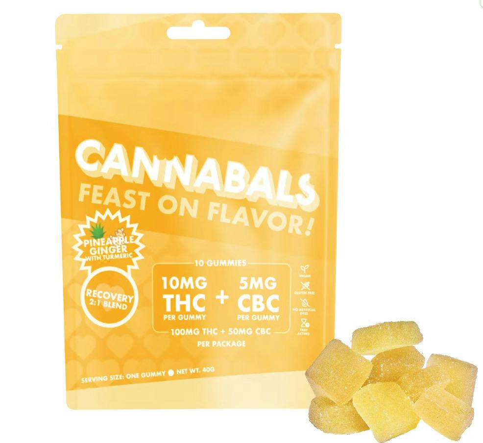 Pineapple Ginger Recovery 2:1 | 100mg 10pk Gummies