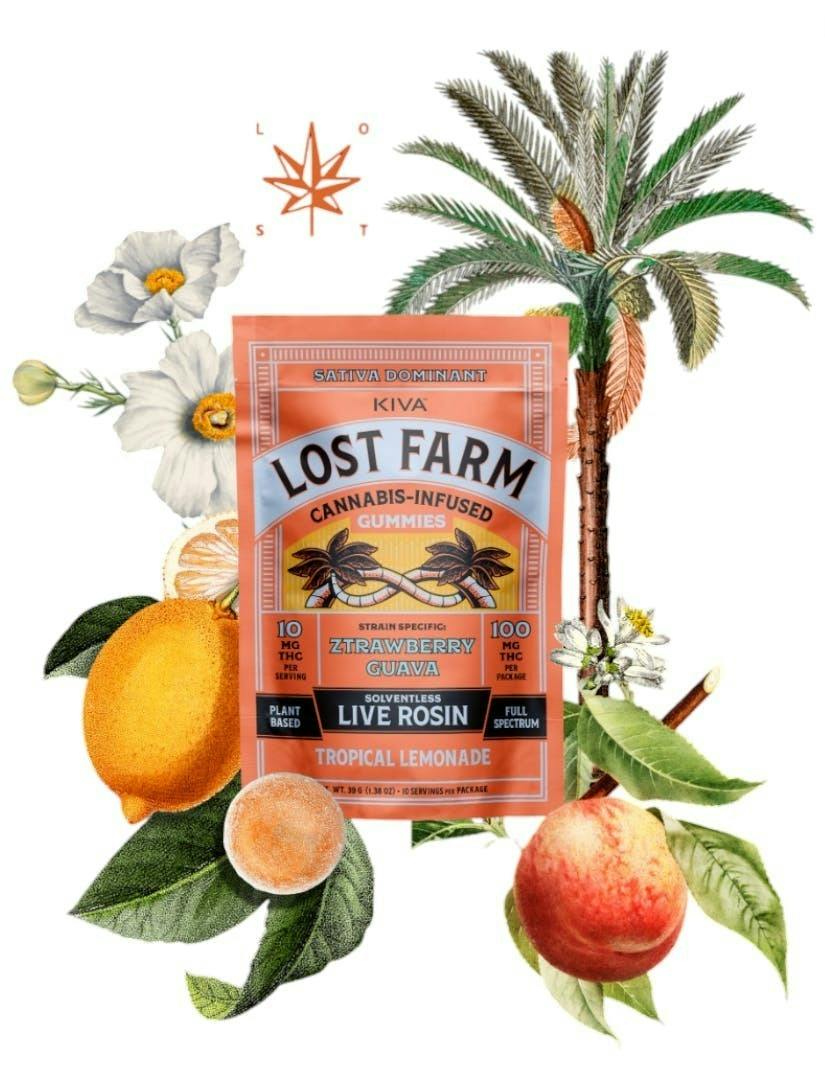 Tropical Lemonade x Ztrawberry Guava | 100mg 10pk Live Rosin Gummies