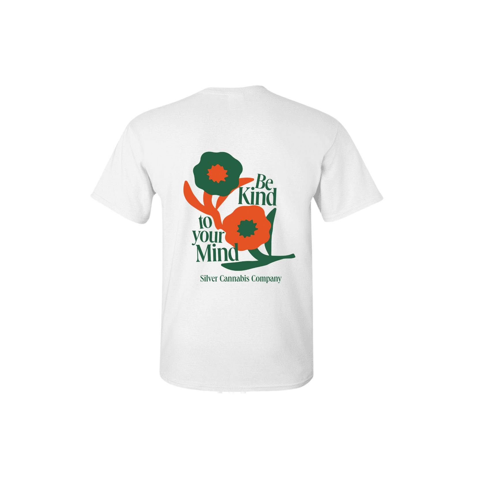 Be Kind Flowers | Medium White T-Shirt