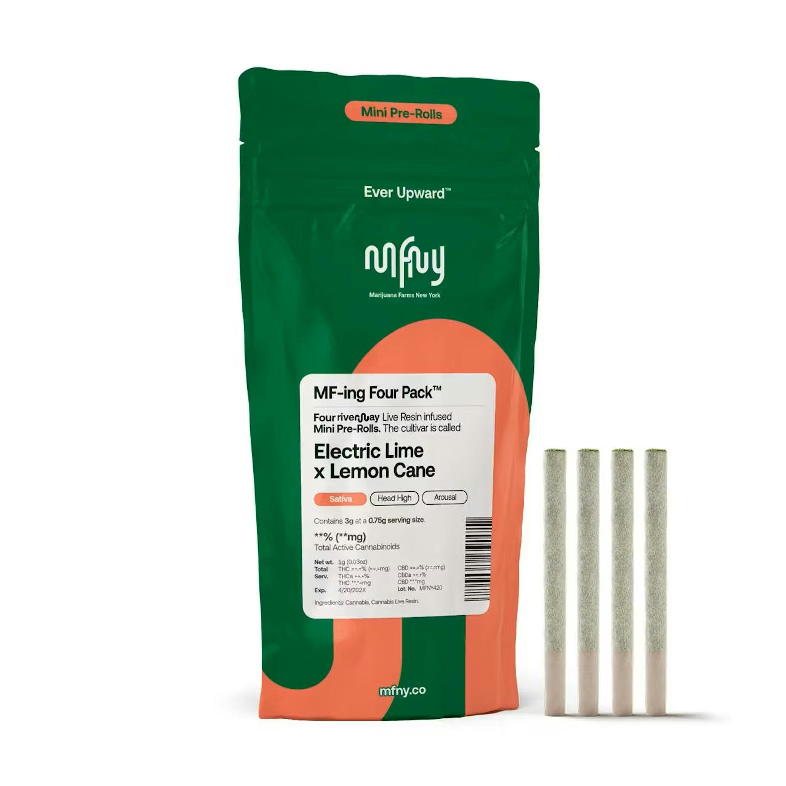 Electric Lime x Lemon Cane | 0.75g 4pk Infused Prerolls