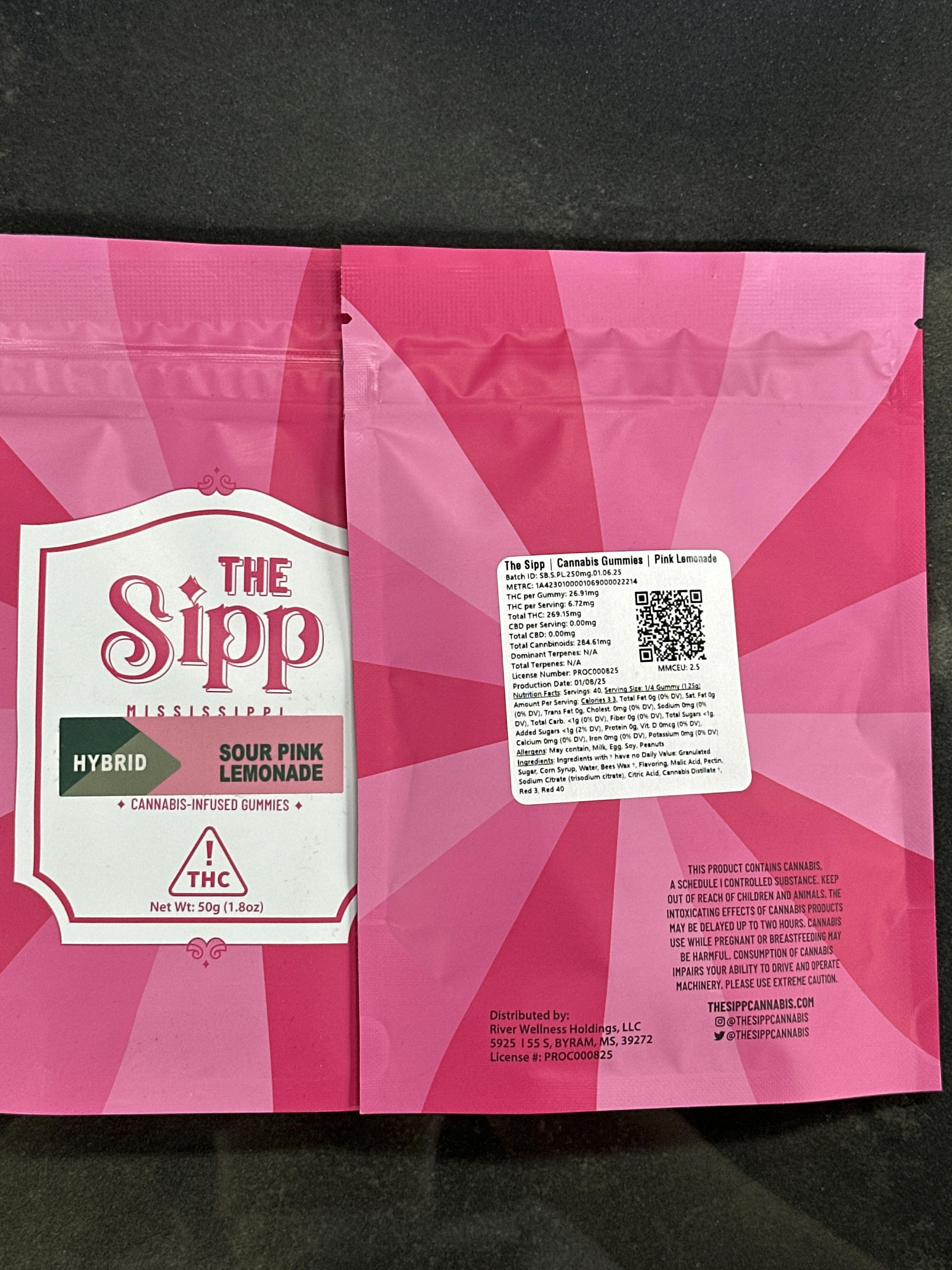 The Sipp | Pink Lemonade Hybrid Gummies 300mg