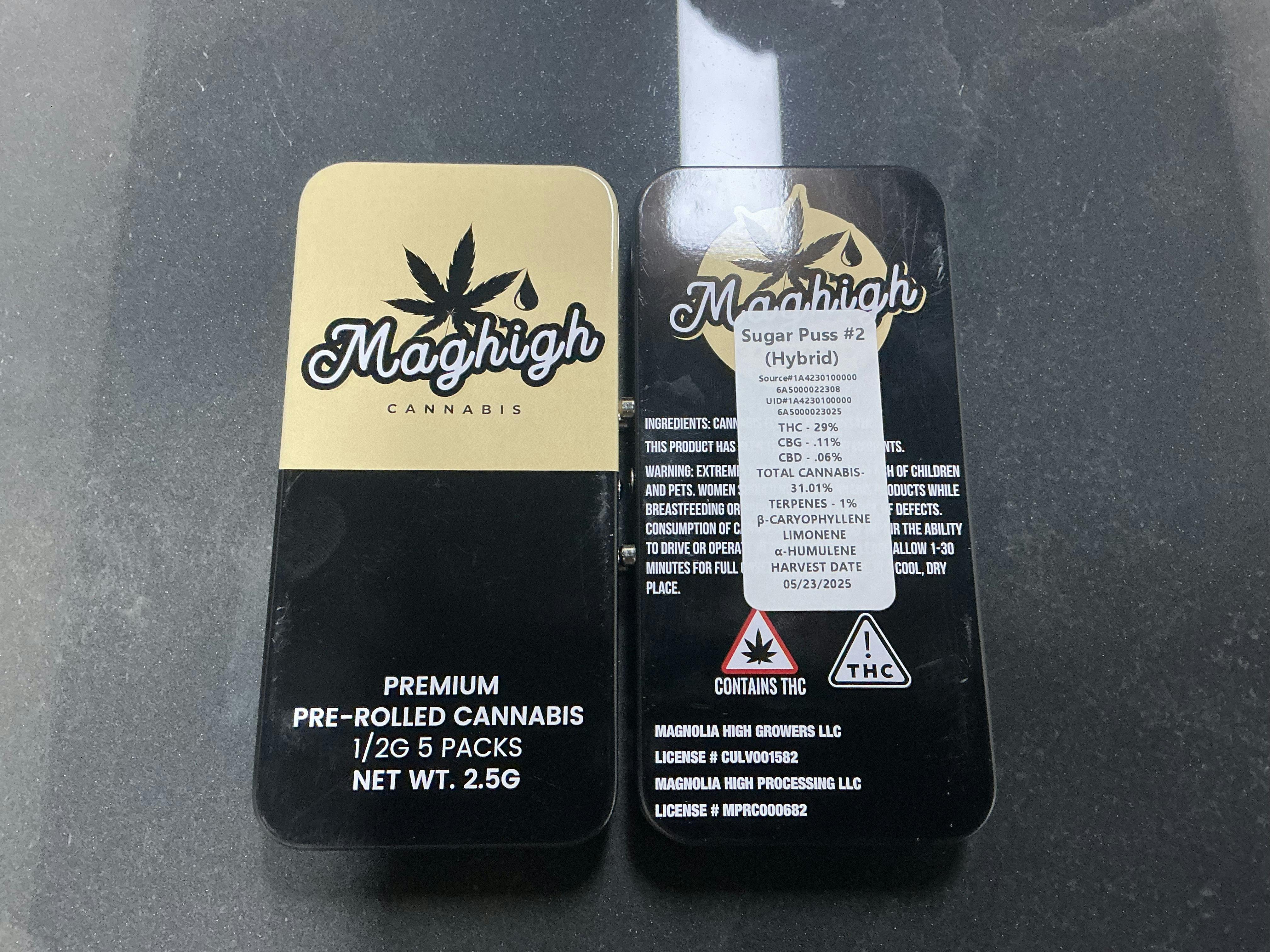 Sugar Puss #2 - 5pk (2.5G) Preroll Pack | Mag High